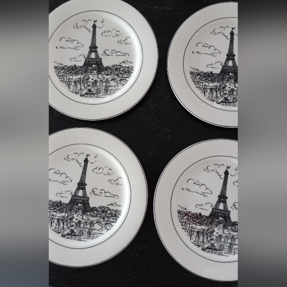 MIKASA ULTIMA + HK 14 " PARISIAN SCENE" SALAD/DESSERT PLATES - Picture 2 of 3
